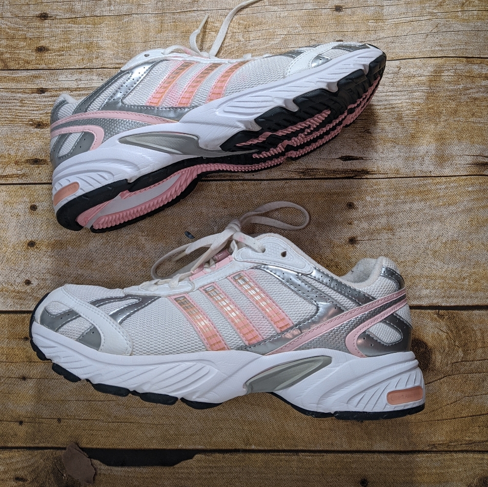 Adidas white and pink